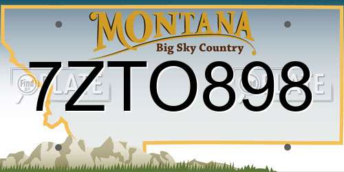 7ZTO898 Montana License Plate