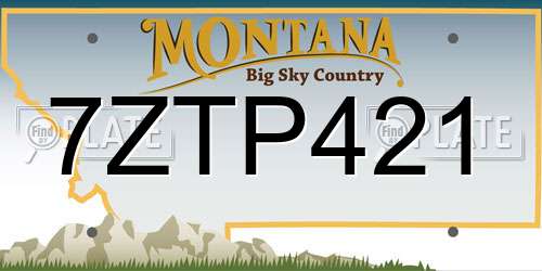 7ZTP421 Montana License Plate