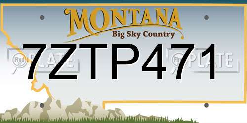 7ZTP471 Montana License Plate