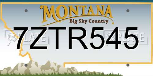 7ZTR545 Montana License Plate