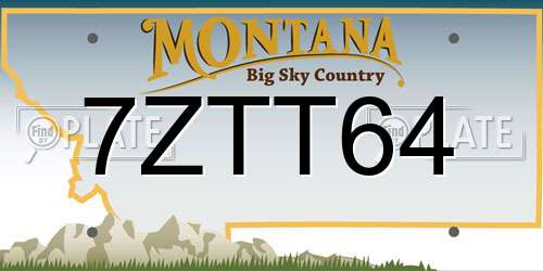 7ZTT64 Montana License Plate