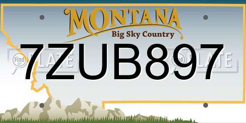 7ZUB897 Montana License Plate
