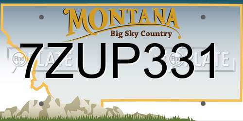 7ZUP331 Montana License Plate