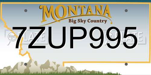 7ZUP995 Montana License Plate