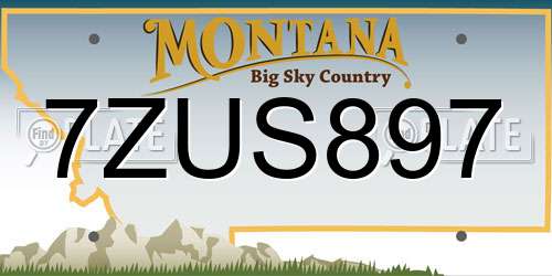 7ZUS897 Montana License Plate