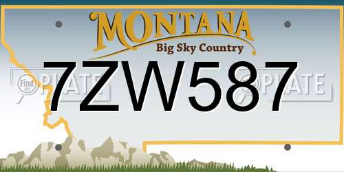 7ZW587 Montana License Plate
