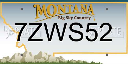 7ZWS52 Montana License Plate