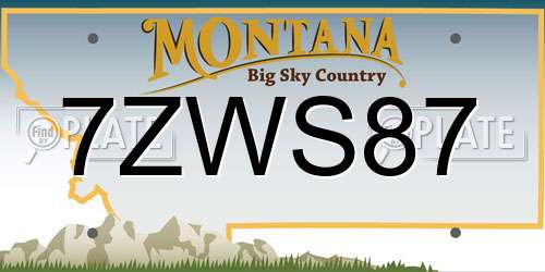 7ZWS87 Montana License Plate