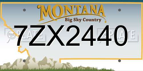 7ZX2440 Montana License Plate