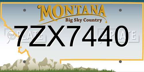 7ZX7440 Montana License Plate