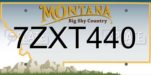 7ZXT440 Montana License Plate