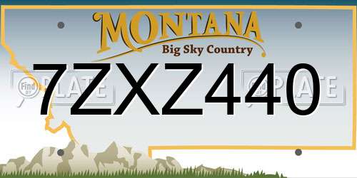 7ZXZ440 Montana License Plate