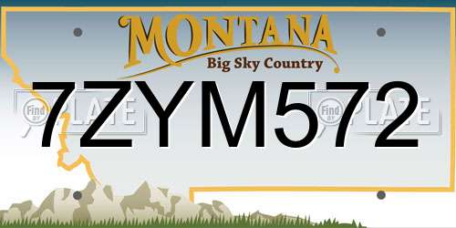 7ZYM572 Montana License Plate