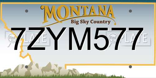 7ZYM577 Montana License Plate