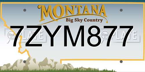 7ZYM877 Montana License Plate