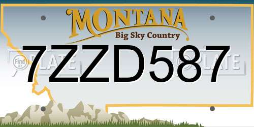 7ZZD587 Montana License Plate
