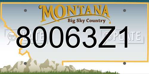 80063Z1 Montana License Plate
