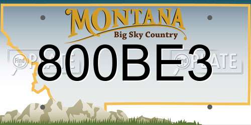 800BE3 Montana License Plate