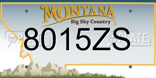 8015ZS Montana License Plate