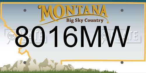 8016MW Montana License Plate