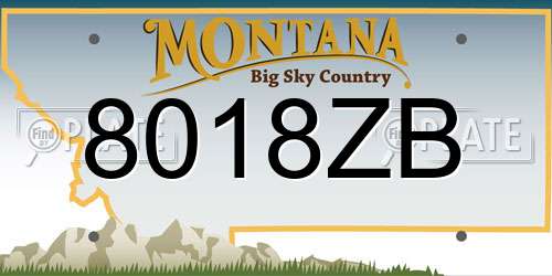 8018ZB Montana License Plate