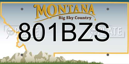 801BZS Montana License Plate
