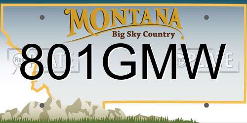 801GMW Montana License Plate