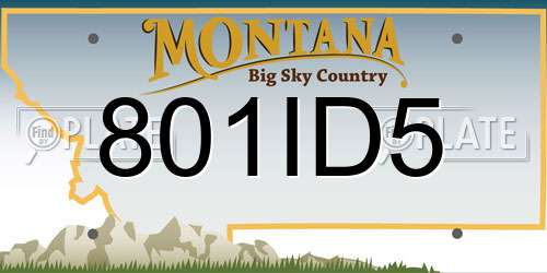 801ID5 Montana License Plate