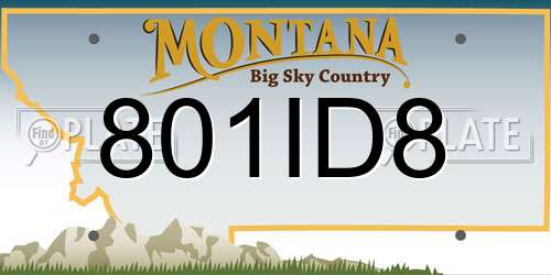 801ID8 Montana License Plate