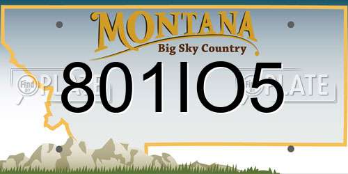 801IO5 Montana License Plate