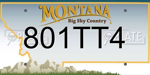 801TT4 Montana License Plate
