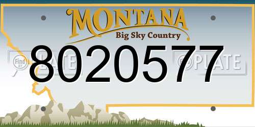 8020577 Montana License Plate