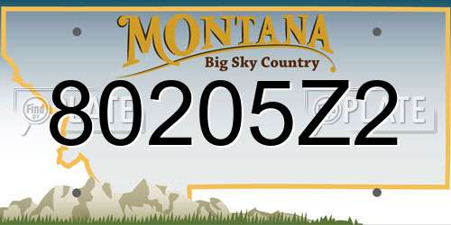 80205Z2 Montana License Plate