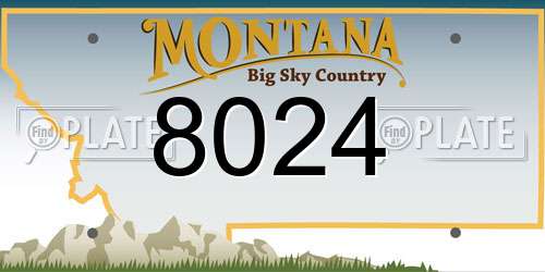 8024 Montana License Plate