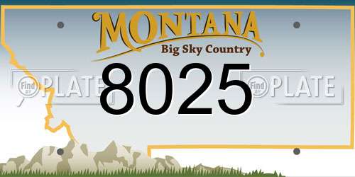 8025 Montana License Plate