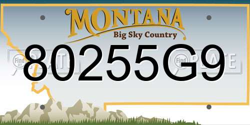 80255G9 Montana License Plate