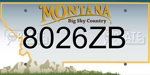 8026ZB Montana License Plate