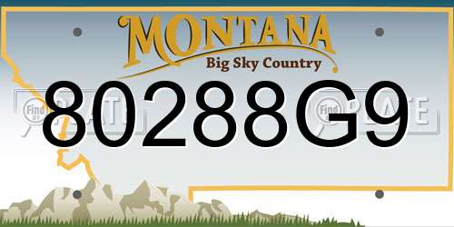 80288G9 Montana License Plate
