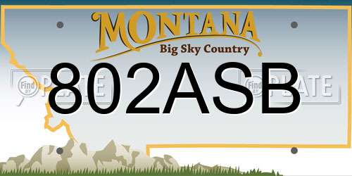 802ASB Montana License Plate
