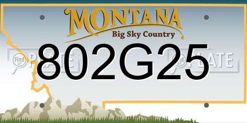 802G25 Montana License Plate
