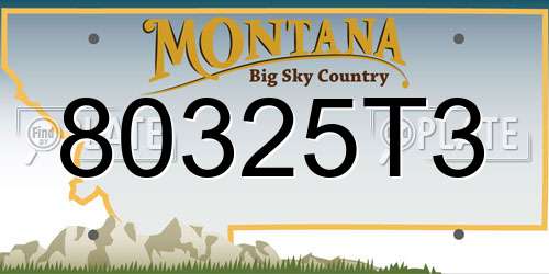 80325T3 Montana License Plate
