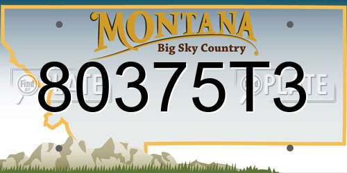 80375T3 Montana License Plate
