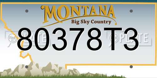80378T3 Montana License Plate