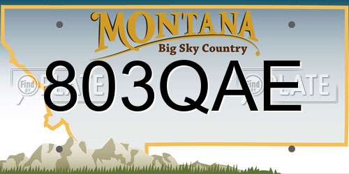 803QAE Montana License Plate