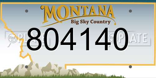 804140 Montana License Plate