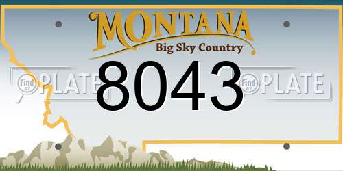 8043 Montana License Plate
