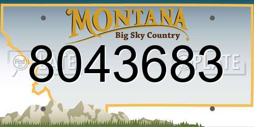 8043683 Montana License Plate