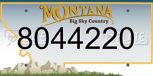 8044220 Montana License Plate
