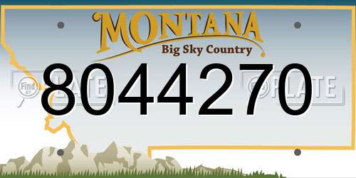 8044270 Montana License Plate