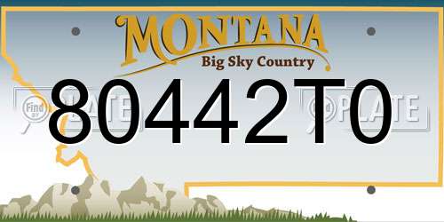 80442T0 Montana License Plate
